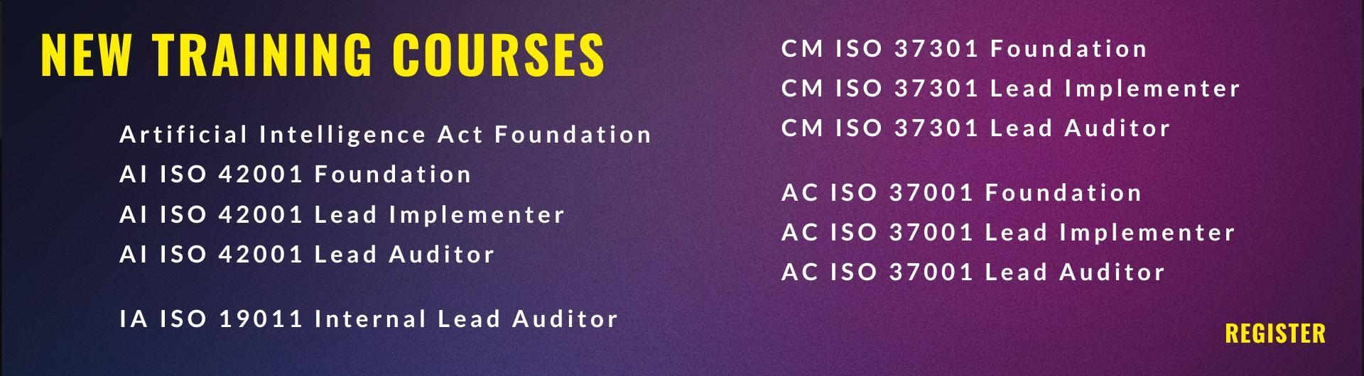 New Training Courses 2025